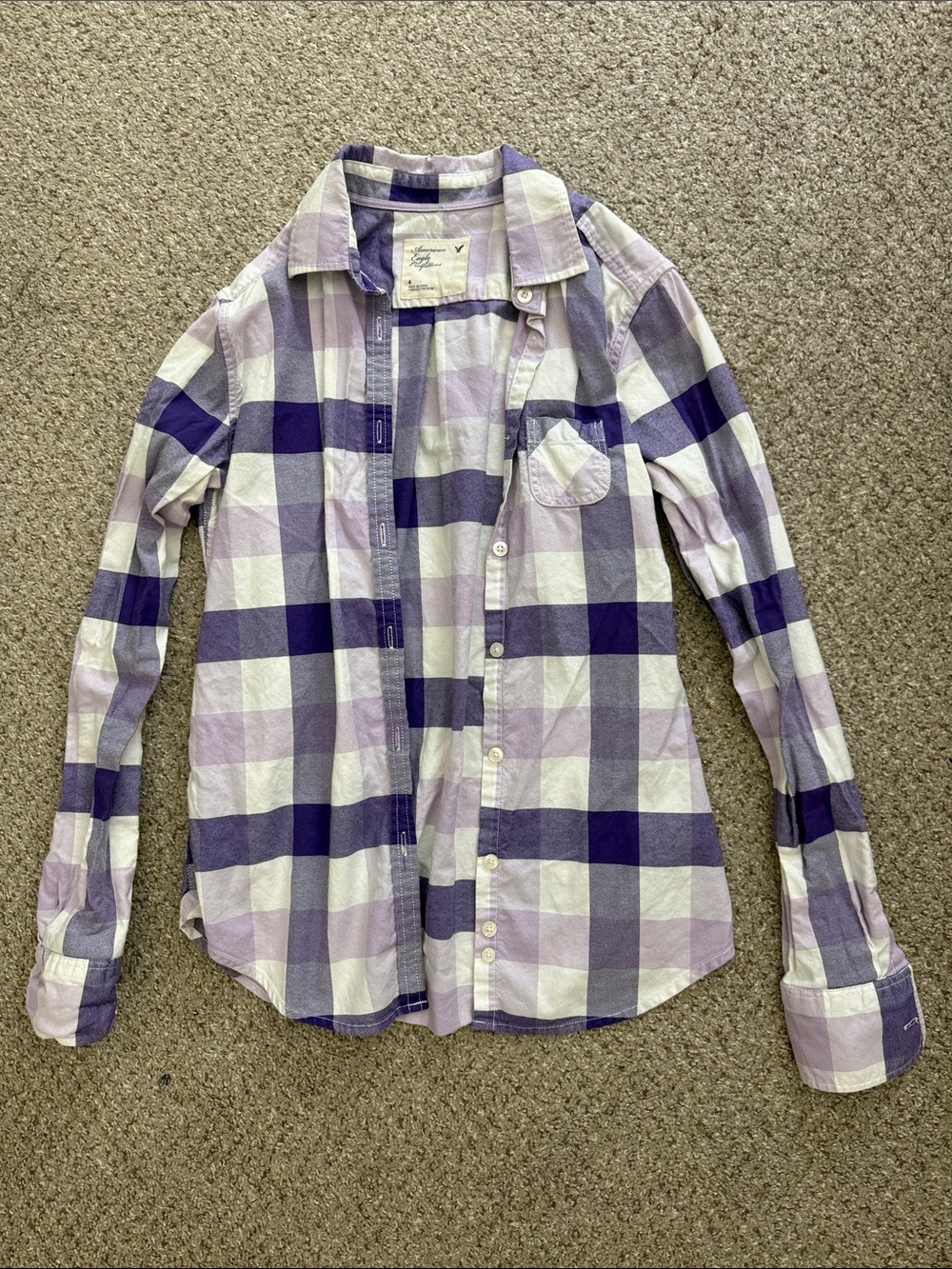 American Eagle Outfitters Purple Plaid Flannel